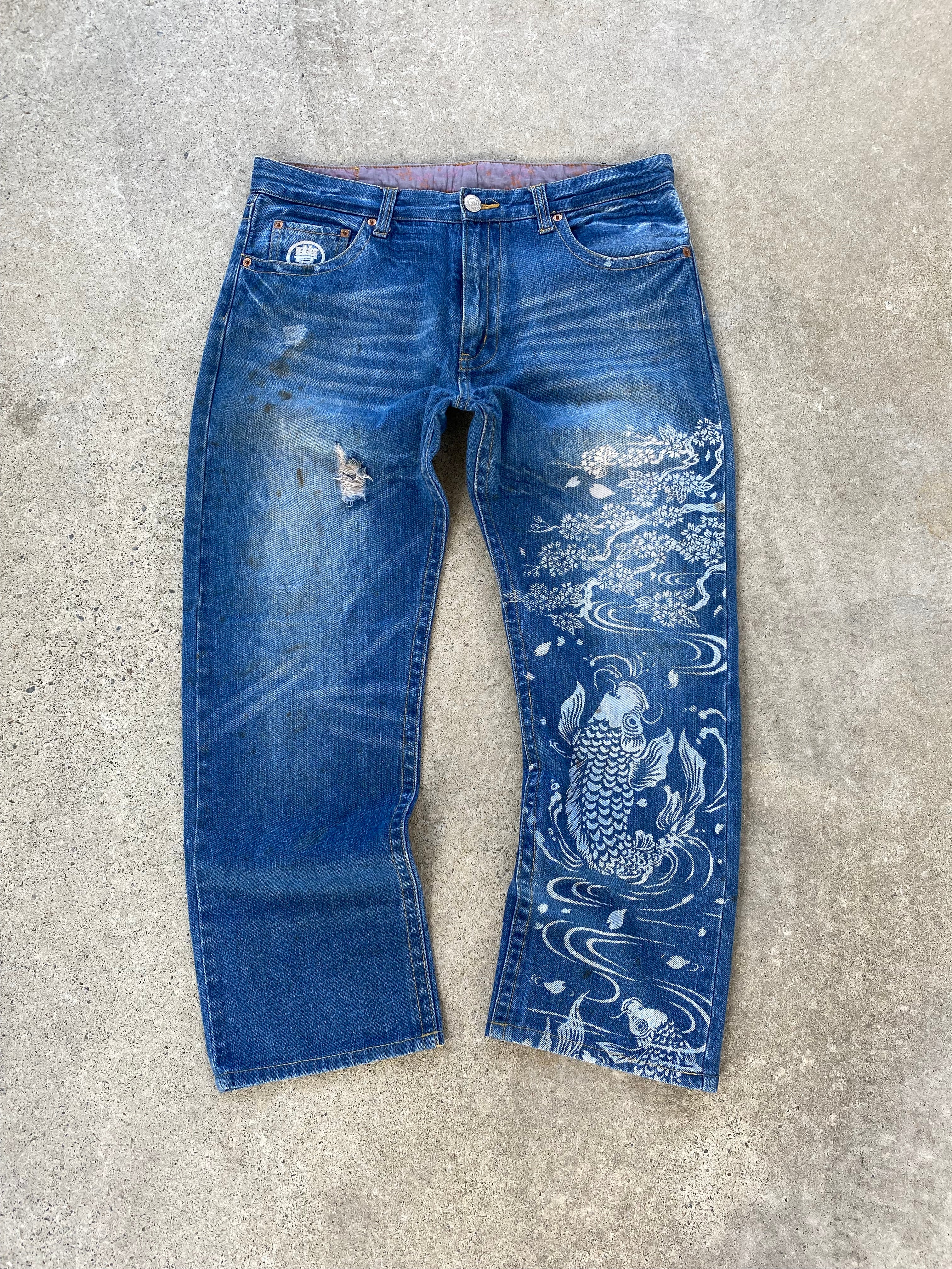 koi fish jeans “36